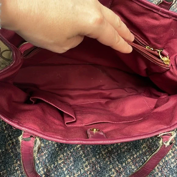 Used Coach Signature Python Stripe Carry-All